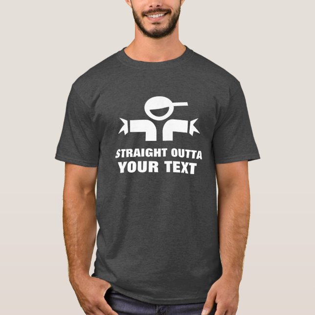 camiseta personalizado STRAIGHT OUTTA | Añadir su  (Anverso)
