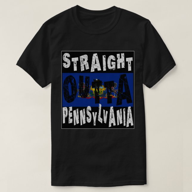Camiseta PERSONALIZADO Straight Outta Pennsylvania Meme Tee (Diseño del anverso)