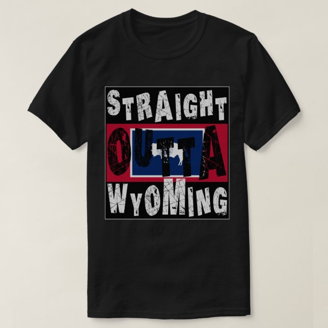 Camiseta PERSONALIZADO Straight Outta Wyoming Meme Tee (Diseño del anverso)