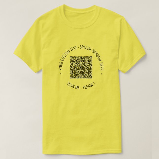 Camiseta Personalizado Su Código QR Escanear Personalizado  (Diseño del anverso)