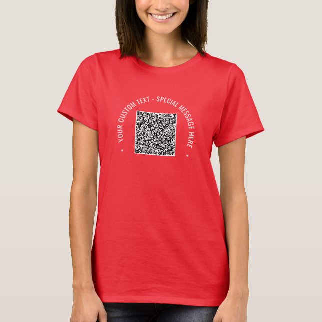 Camiseta Personalizado Su Código QR Personalizado de texto  (Anverso)