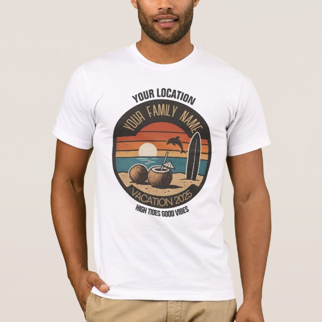 Camiseta Personalizado Summer 2025 Family Beach Retro (Anverso)