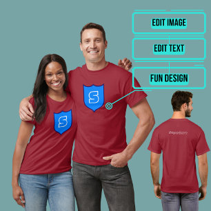 Camiseta Personalizado Superhéroe Blue Shield Geek Tee