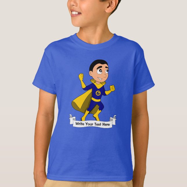 Camiseta Personalizado superhéroe boy personalizado (Anverso)