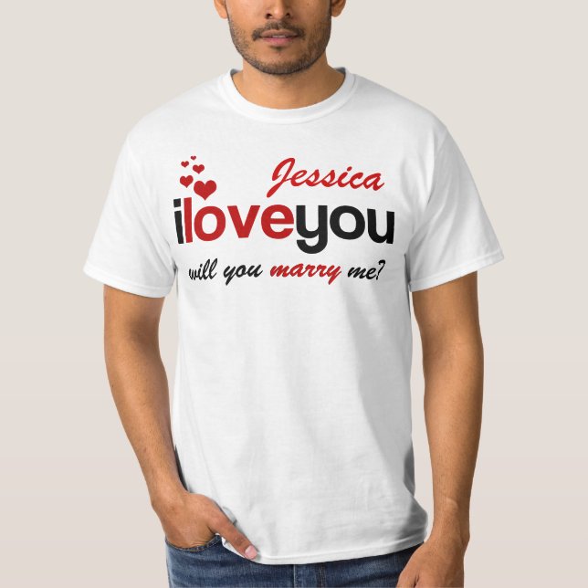 Camiseta Personalizado ¿Te Casarás Conmigo? (Anverso)