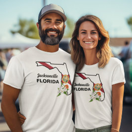 Camiseta Personalizado Texto Bandera de Florida y Flor Nara