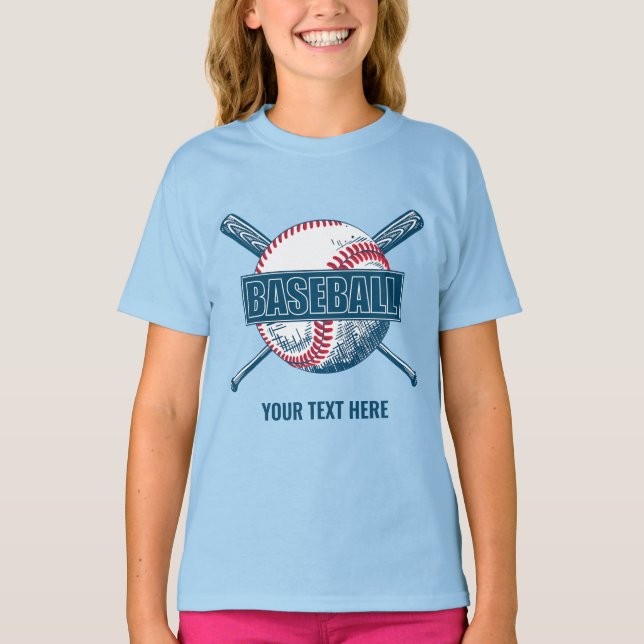 Camiseta Personalizado Texto Béisbol (Anverso)