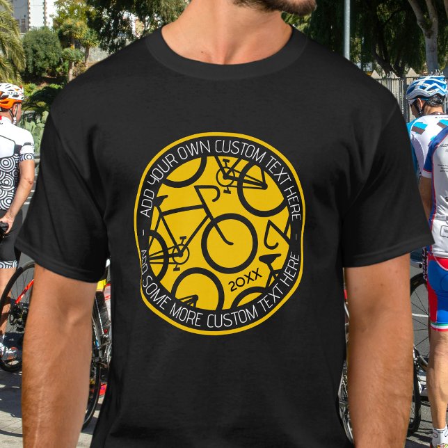 Camiseta Personalizado Texto Bicicleta Amarillo y Negro (Subido por el creador)