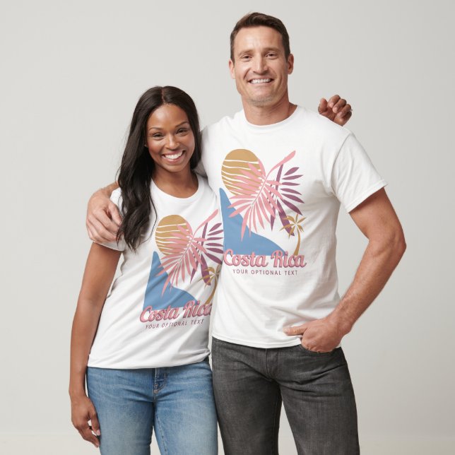 Camiseta Personalizado Texto Costa Rica (Unisexo)