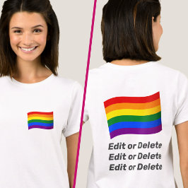 Camiseta Personalizado Texto del Orgullo Gay LGBT Bandera A