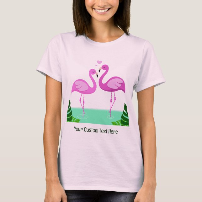 Camiseta Personalizado Texto Flamingo Amor (Anverso)