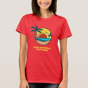 Camiseta Personalizado Texto Isla tropical Atardecer