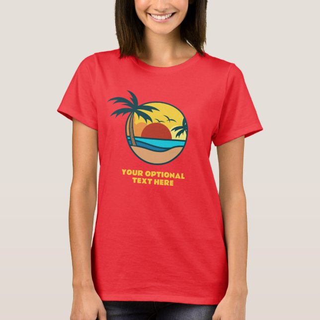 Camiseta Personalizado Texto Isla tropical Atardecer (Anverso)