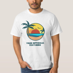 Camiseta Personalizado Texto Isla tropical Atardecer