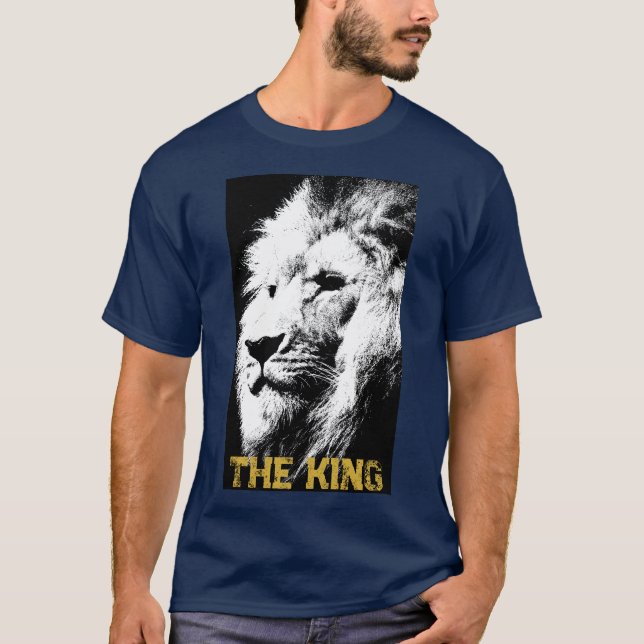 Camiseta Personalizado Texto León animal Cara de los hombre (Anverso)