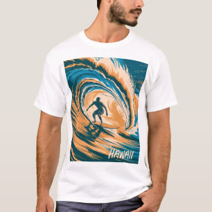 Camiseta Personalizado Texto Surfista Ondas De Surf Arte Re