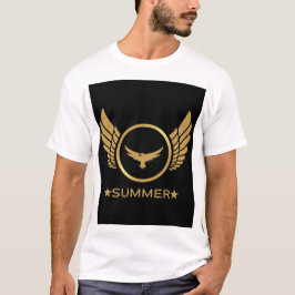 Camiseta Personalizado Texto Vibes de verano Águila de oro 