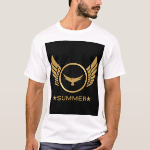 Camiseta Personalizado Texto Vibes de verano Águila de oro