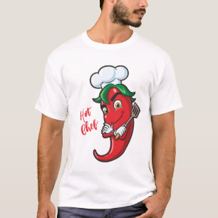 Camiseta Personalizado Textos Chef de Pepper Caliente