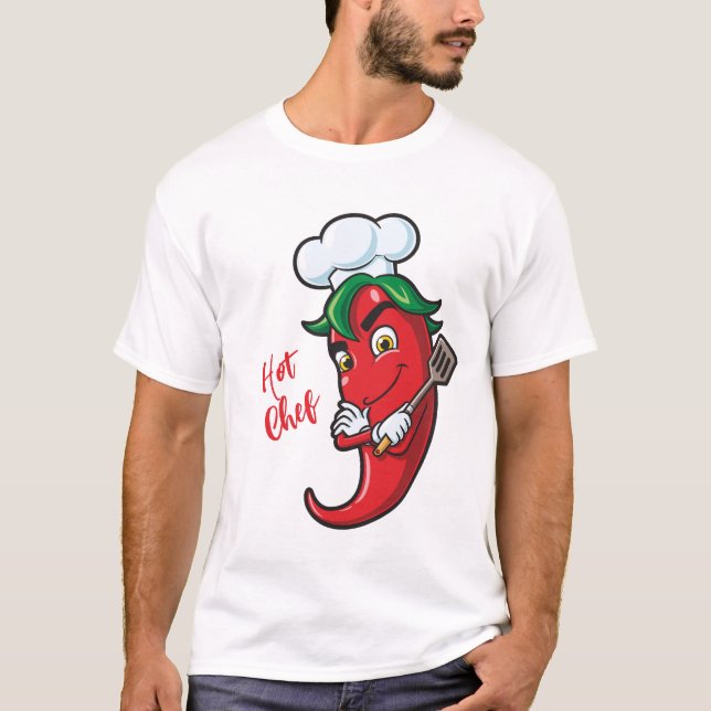 Camiseta Personalizado Textos Chef de Pepper Caliente (Anverso)