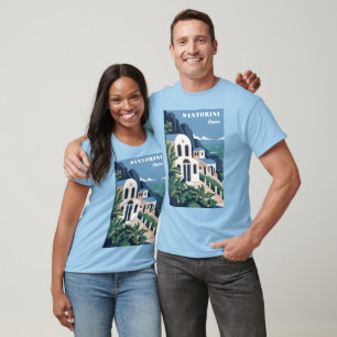 Camiseta Personalizado Textos Santorini Grecia