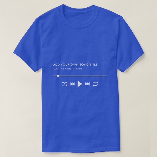 Camiseta Personalizado Título de canción y artista reproduc (Diseño del anverso)
