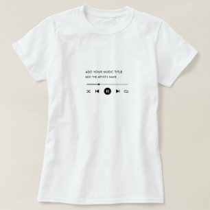 Camiseta Personalizado Título de canción y artista reproduc