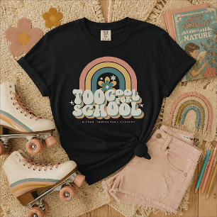 Camiseta Personalizado Too Cool For School Arcoíris Retro