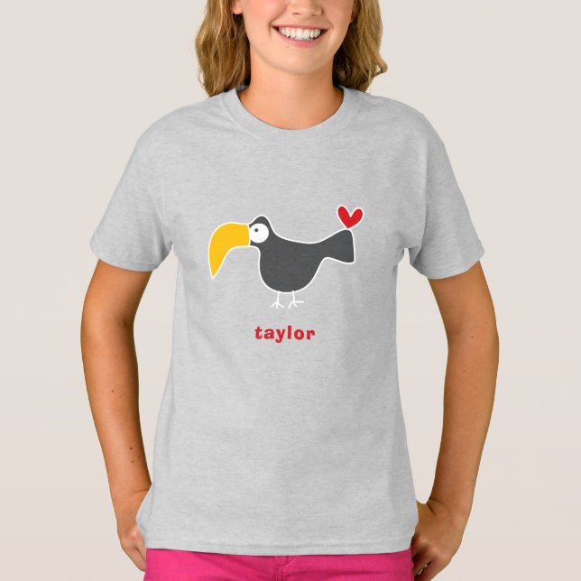 Camiseta Personalizado Toucan Kid Cute Divertido Personaliz (Anverso)