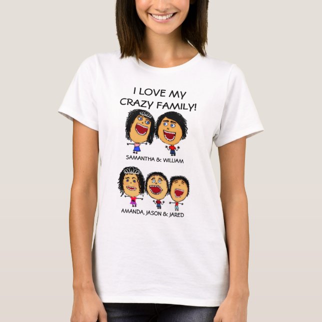 Camiseta Personalizado tres niños locos Personalizado (Anverso)