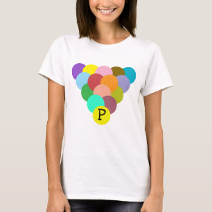 Camiseta Personalizado Triángulo de círculos arcoiris color
