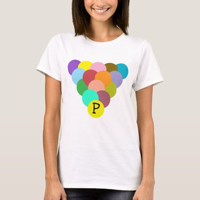 Camiseta Personalizado Triángulo de círculos arcoiris color (Anverso)