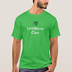 Camiseta Personalizado Tu Clan Irlandés Shamrock T-Shirt - 