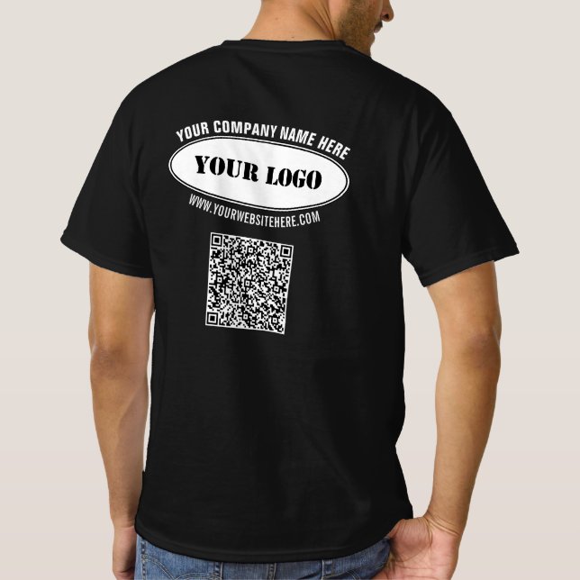 Camiseta Personalizado Tu Logotipo Texto y QR Código Camise (Reverso)