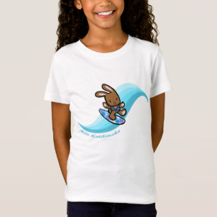 Camiseta Personalizado Turq de los Bunny Bunny Surfing de H