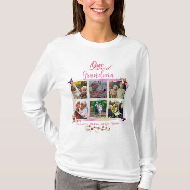 Camiseta Personalizado un Collage de fotos de la abuela ama (Anverso)