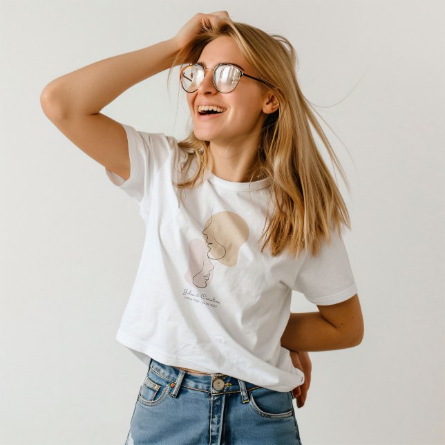 Camiseta Personalizado, Una Línea, Amor, Boho, Árabe (Subido por el creador)