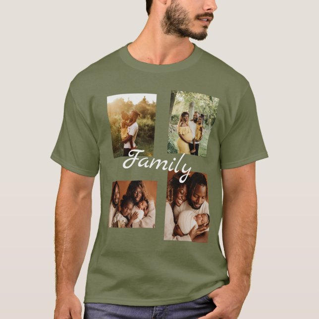 Camiseta Personalizado Uno De Los Collages de fotos Familia (Anverso)