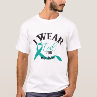 Camiseta Personalizado uso Verde azulado para mi cáncer de