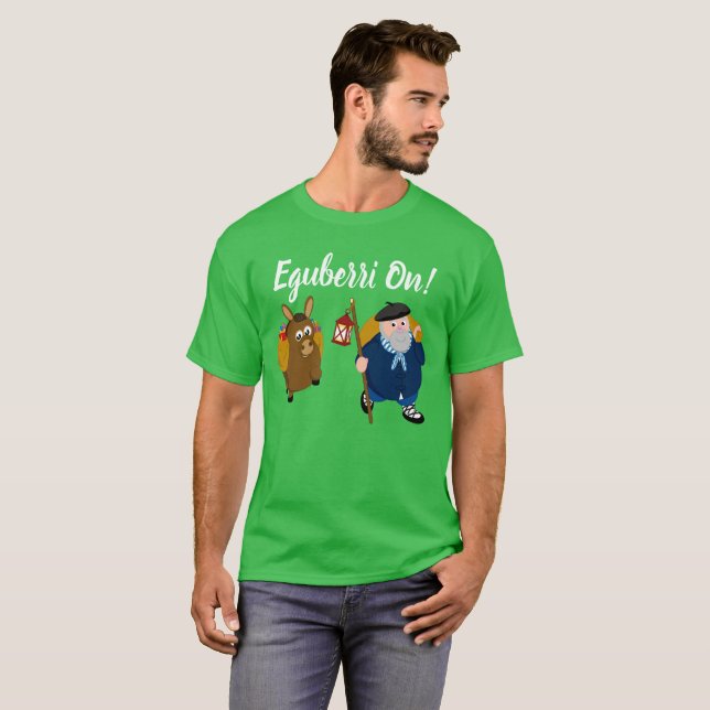 Camiseta Personalizado, vasco Olentzero "Eguberri en" el (Anverso completo)