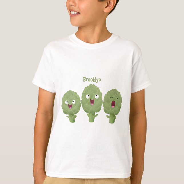 Camiseta Personalizado vegetal de alcachofas de canto lindo (Anverso)