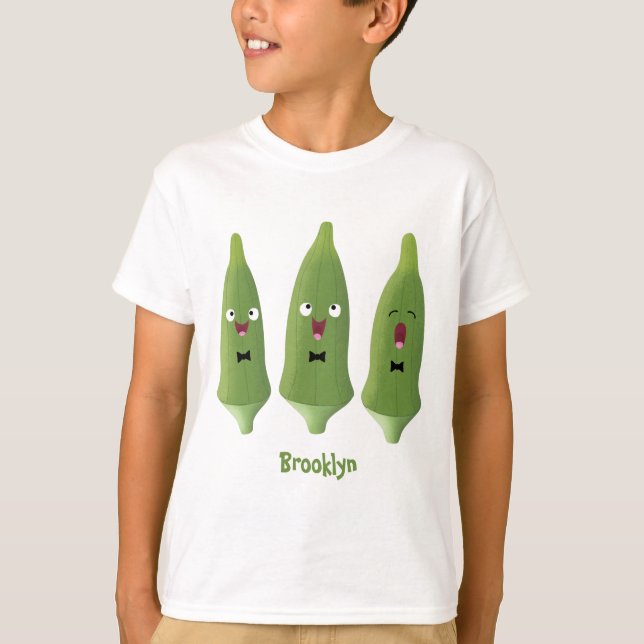 Camiseta Personalizado vegetal de okra cantante (Anverso)