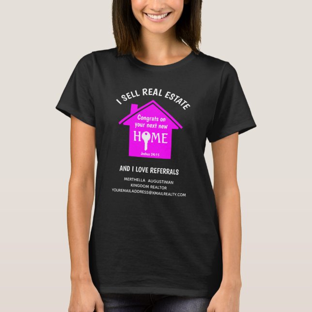 Camiseta Personalizado vende Realtor de referencia de amor  (Anverso)