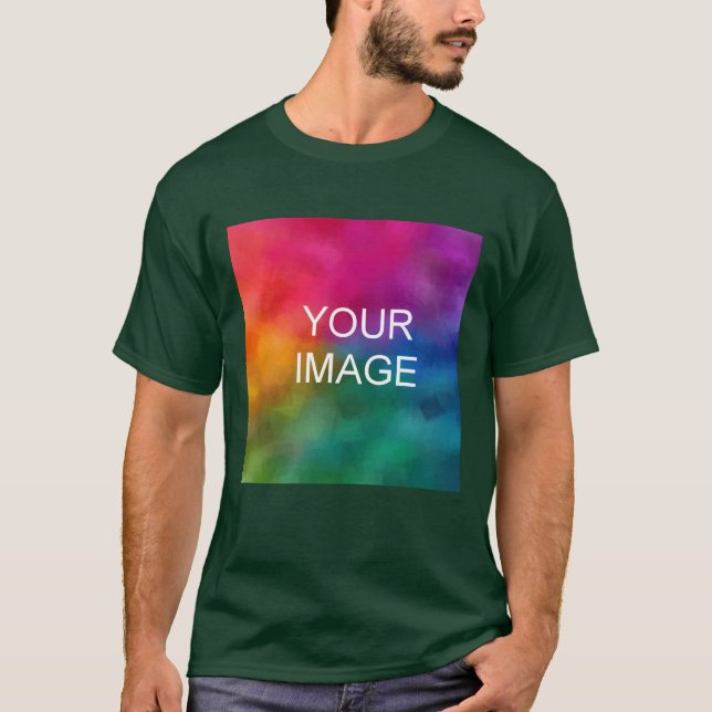 Camiseta Personalizado Verde Forestal Profundo Añadir logot (Anverso)