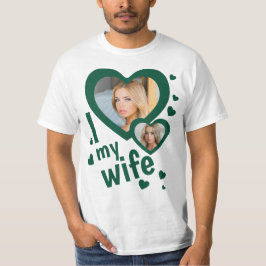 Camiseta Personalizado Verde oscuro Me encanta mi esposa si