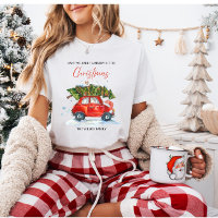Personalizado Vintage Christmas - Red Car with Tre