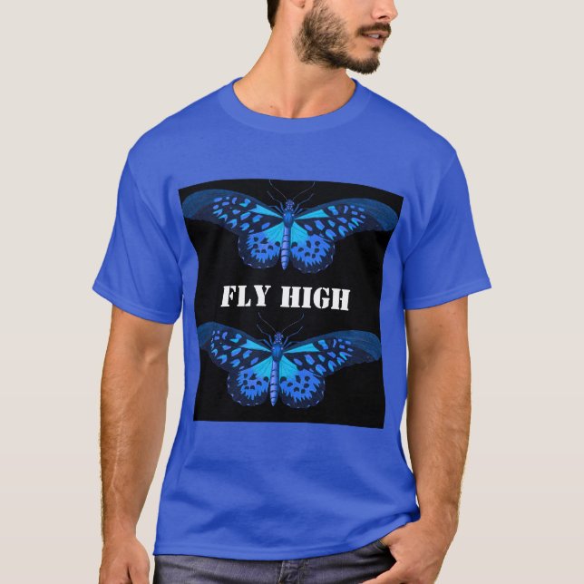 Camiseta Personalizado Volar alto texto Profundo Real Camis (Anverso)