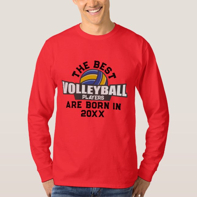 Camiseta Personalizado Voleibol Nacimiento Año Número de No (Anverso)