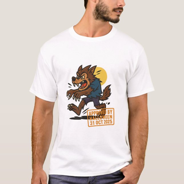 Camiseta Personalizado Werewolf - Aprobado por Halloween (Anverso)