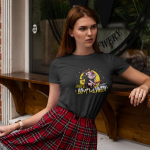 Camiseta Personalizado Witch Pig Halloween